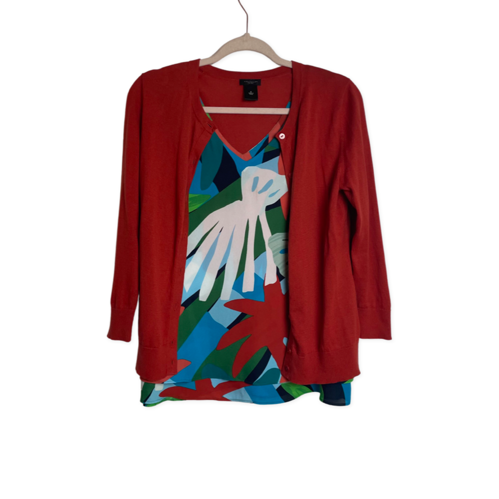 Ann Taylor Blouse Cardigan Set